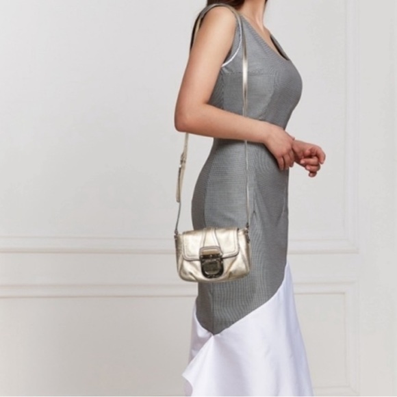 Michael Kors Brigette Pebbled Leather Mini Crossbody, Metallic Gold - Picture 2 of 9